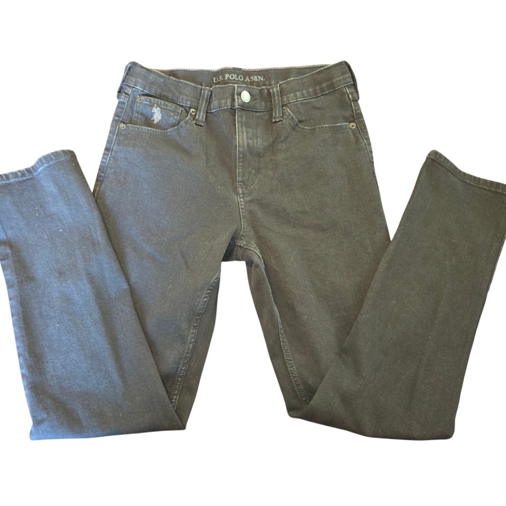 U.S. Polo Assn Authentic Denim Co Black Jeans Boys‎ Size 16 Adjustable